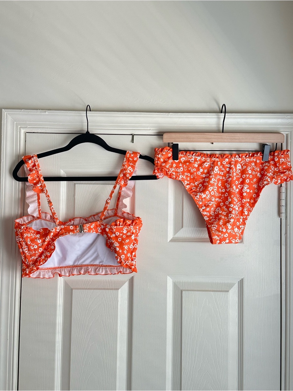 Orange Floral Ruffle Bikini Set - Picture 2 of 2